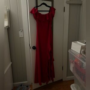 Red fashion nova formal maxi dress/gown NWT
